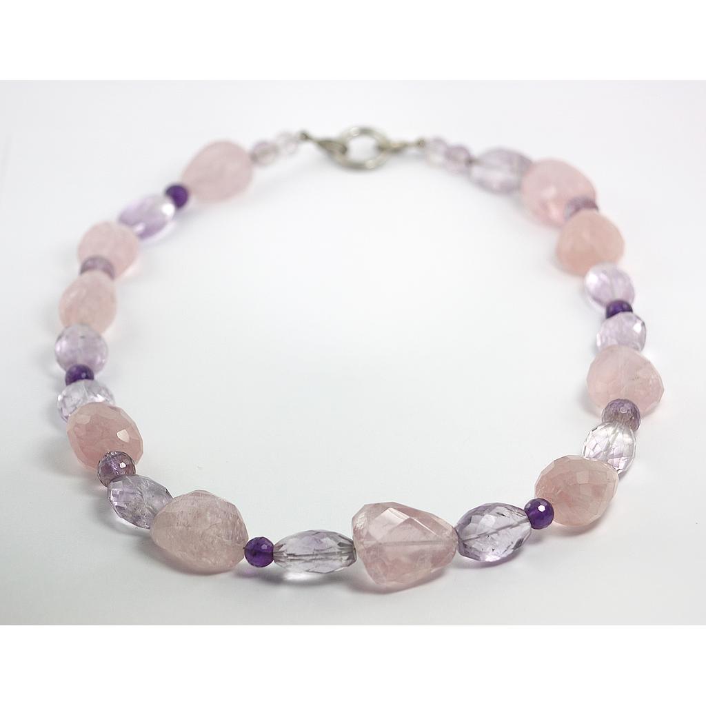 Steinkette 1061 Rosenquarz (VK 450,-€) - Angebot abzüglich 35% Aktion