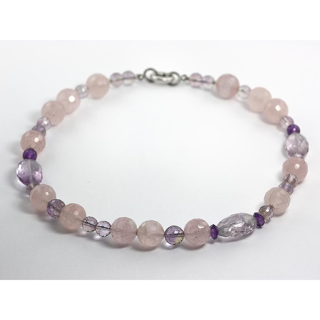 Steinkette 1059 Rosenquarz (VK 340,-€) - Angebot abzüglich 35% Aktion