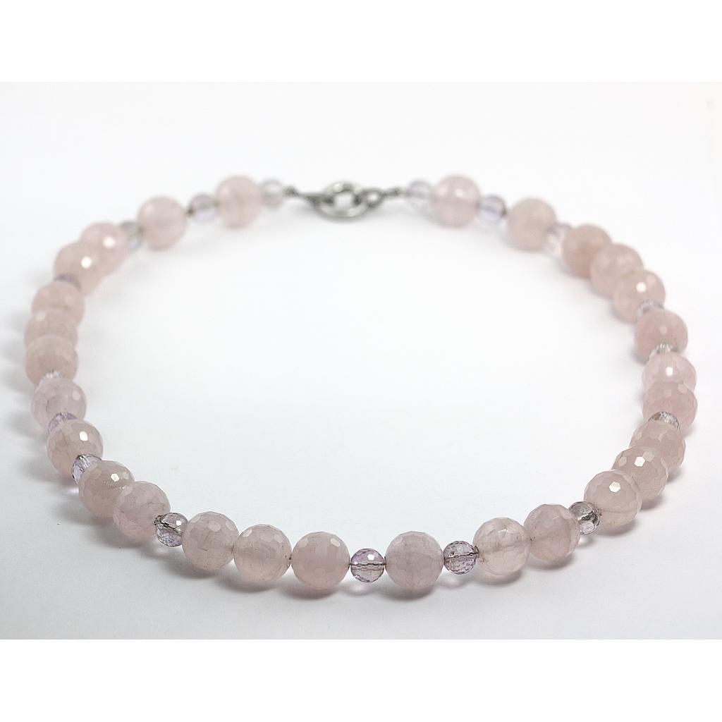 Steinkette 1057 Rosenquarz (VK 260,-€) - Angebot abzüglich 35% Aktion